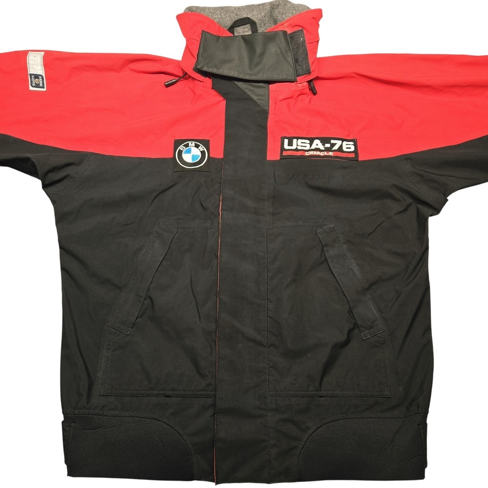 Henri Lloyd Jacket Mens XL Multicolor USA-76 Oracle BMW HP‎ Patches Hooded